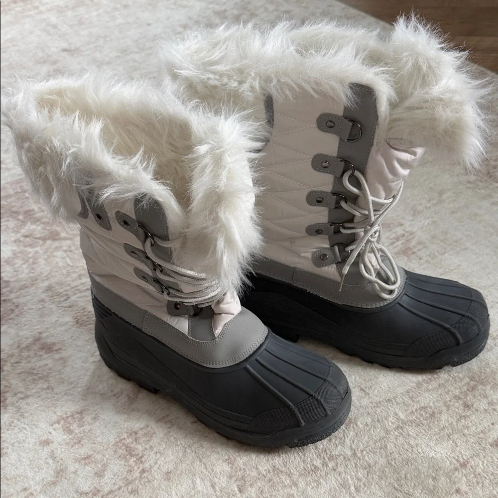 Mysoft Women's Snow Boots Warm Insulated Faux Fur Lined Waterproof Size10 - Picture 1 of 7